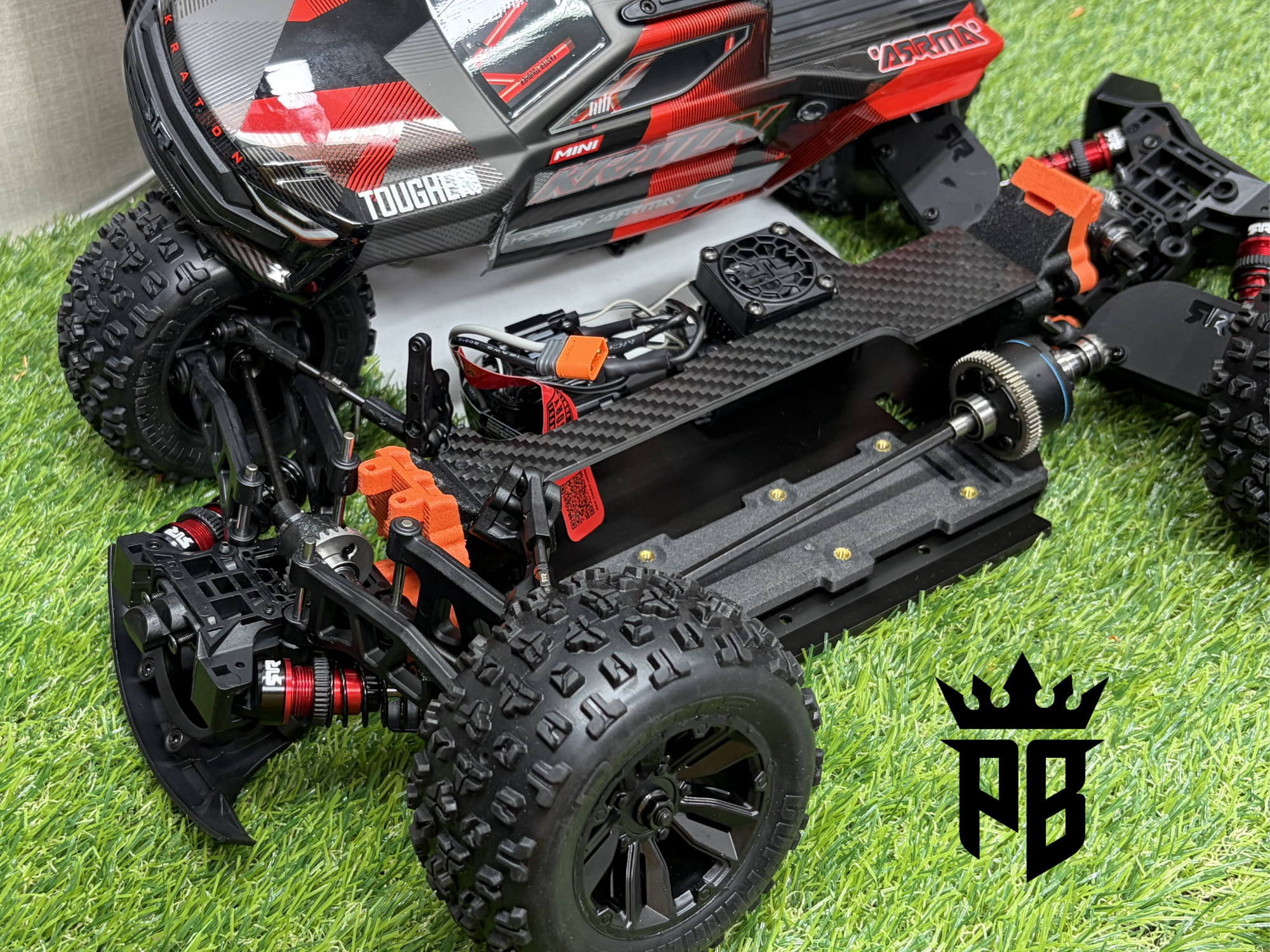 Mini Kraton chassis upgrade installed on RC truck
