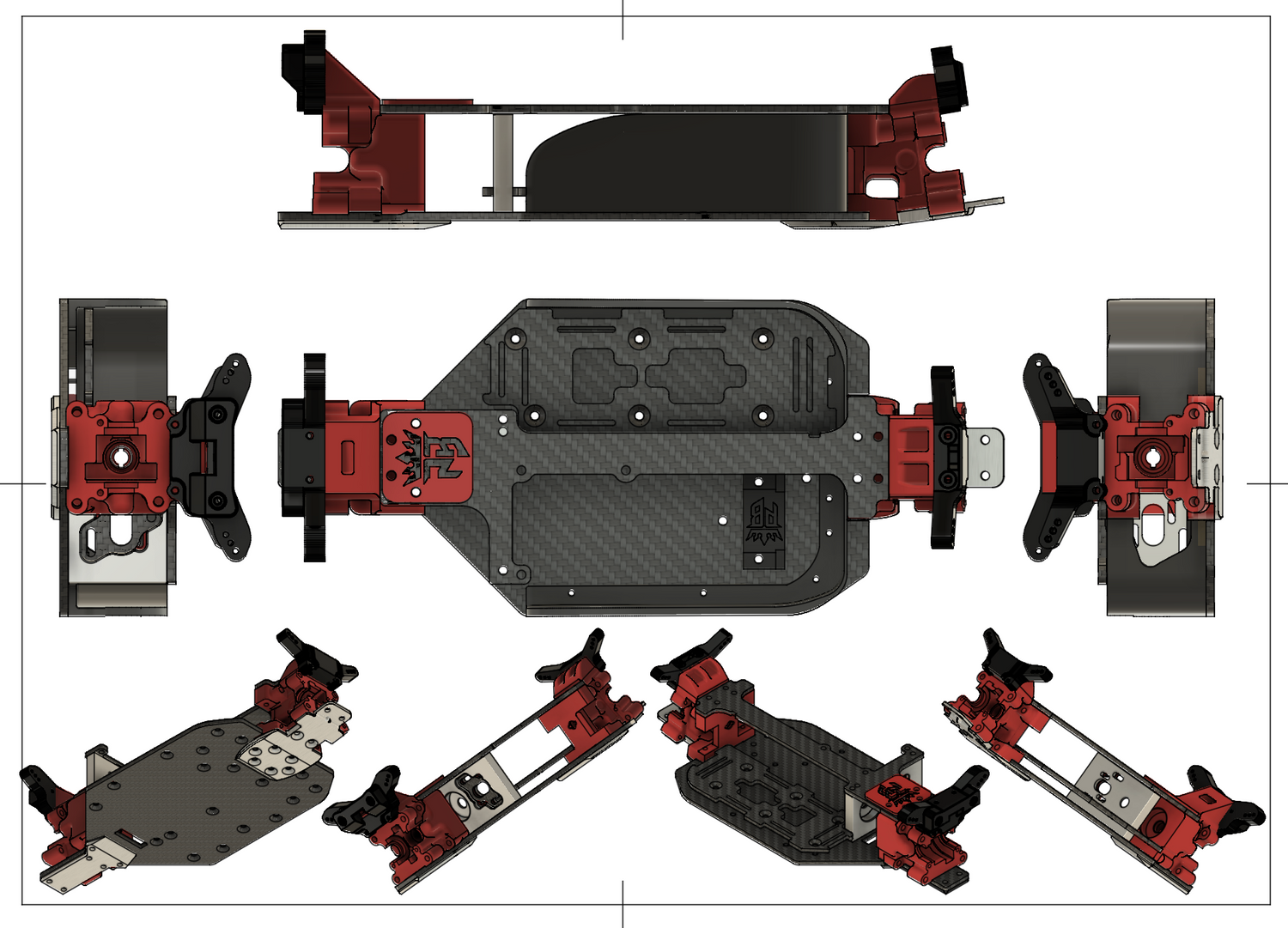 Carbon Fiber Mini Kraton Chassis Kit prototype overview image